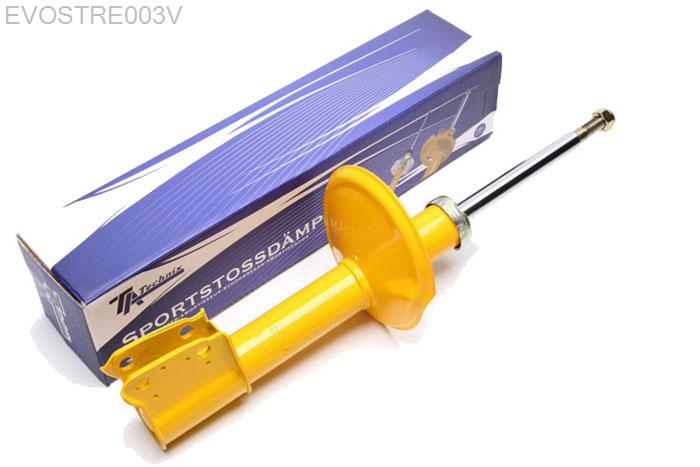 EVOSTRE003V, Sport schokdemper Vooras, Renault Clio I (B/C57), Sport shock absorberRenault Clio I (B/57) , without 2.0l-16V54mm hole widthfront, 54mm Lohabstand ( gemessen Augenmitte zu Augenmitte), 54mm hart op hart, Verlaging tot -40mm mogelijk, Prijs is per stuk ! , aantal ingeven bij bestellen